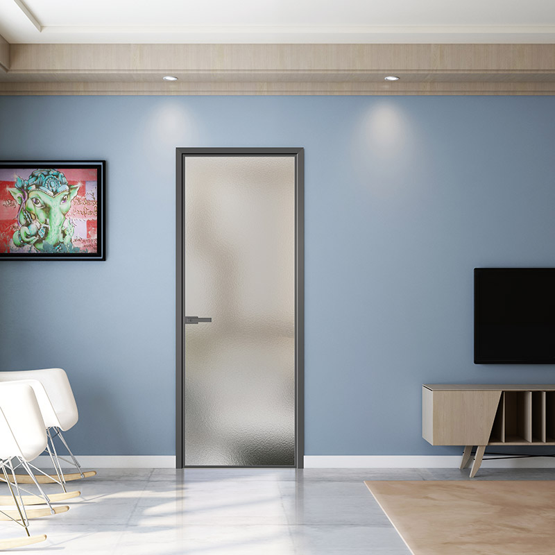 金牌木门卫生间玻璃门极窄洗手间厕所门浴室门平门铝合金门定制