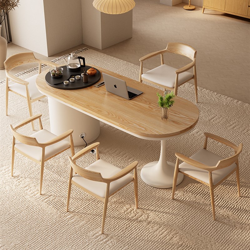 原木风实木茶桌椅客厅家用阳台泡茶桌办公室高级感休闲茶台