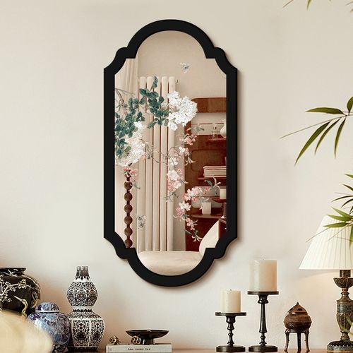 中古风客厅镜子装饰画法式复古沙发背景墙壁挂画高级感玄关镜面画