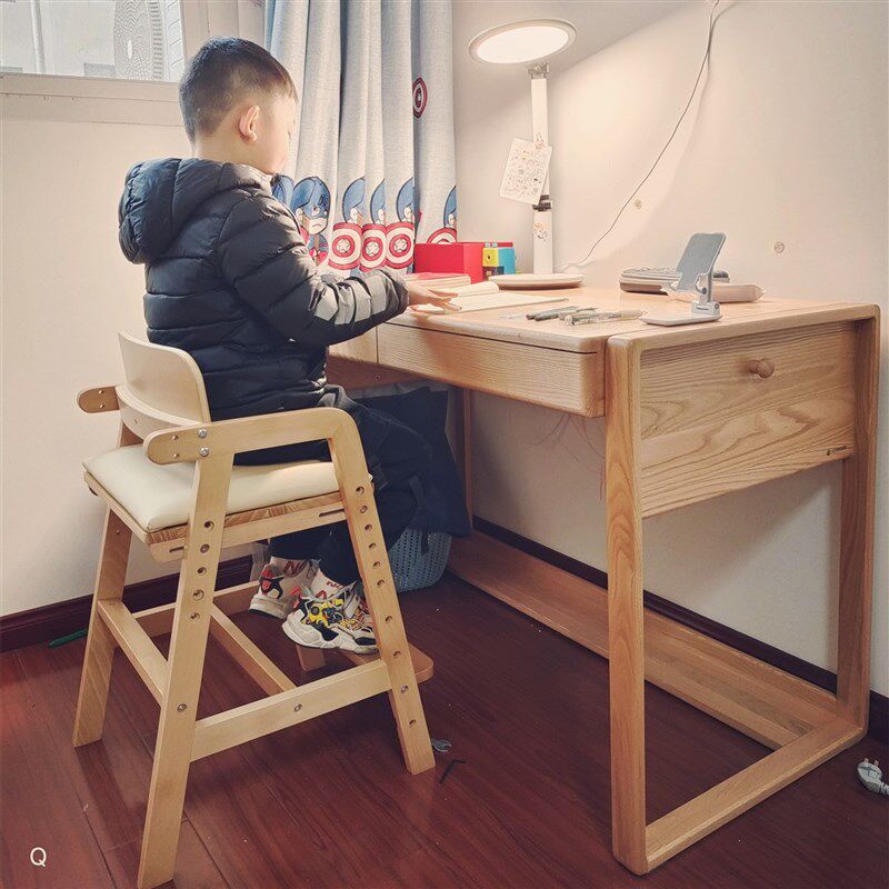儿童学习椅宝宝大童凳升降写字实木坐椅可调节餐桌椅成长椅子餐椅