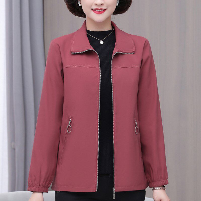 外套女2024新款春装中年女士短款时尚修L身春秋季妈妈夹克衫上衣