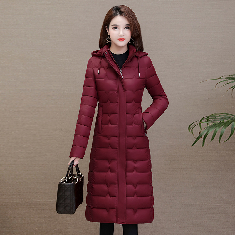 反季特卖羽绒棉服女中长款长款修身显瘦长过膝轻薄X棉衣冬季外套