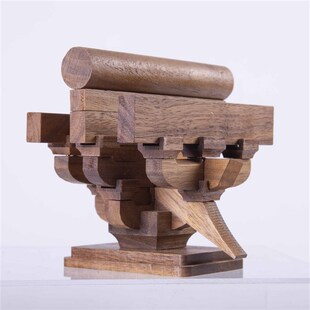 中国古建筑榫卯斗拱实木积木拼装模型玩具文Q创摆件礼物教具模型