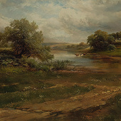 风景油画背景布摄影影楼拍摄道具复古喷绘背景仿手绘工笔画油画布