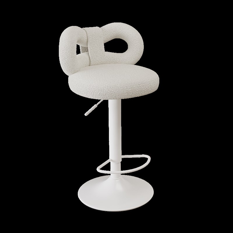 奶油风蝴蝶结吧台椅中古升降旋转家用高脚椅法式酒吧椅收银台吧凳