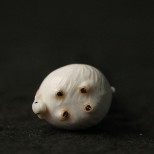 东北驼鹿角纯手工精工雕刻洋洋得意羊角雕刻手钥匙挂件配饰