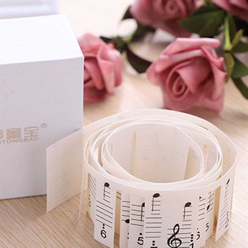 免粘贴钢琴键盘贴纸键琴贴五线谱简谱电子琴键盘音标贴音符贴纸