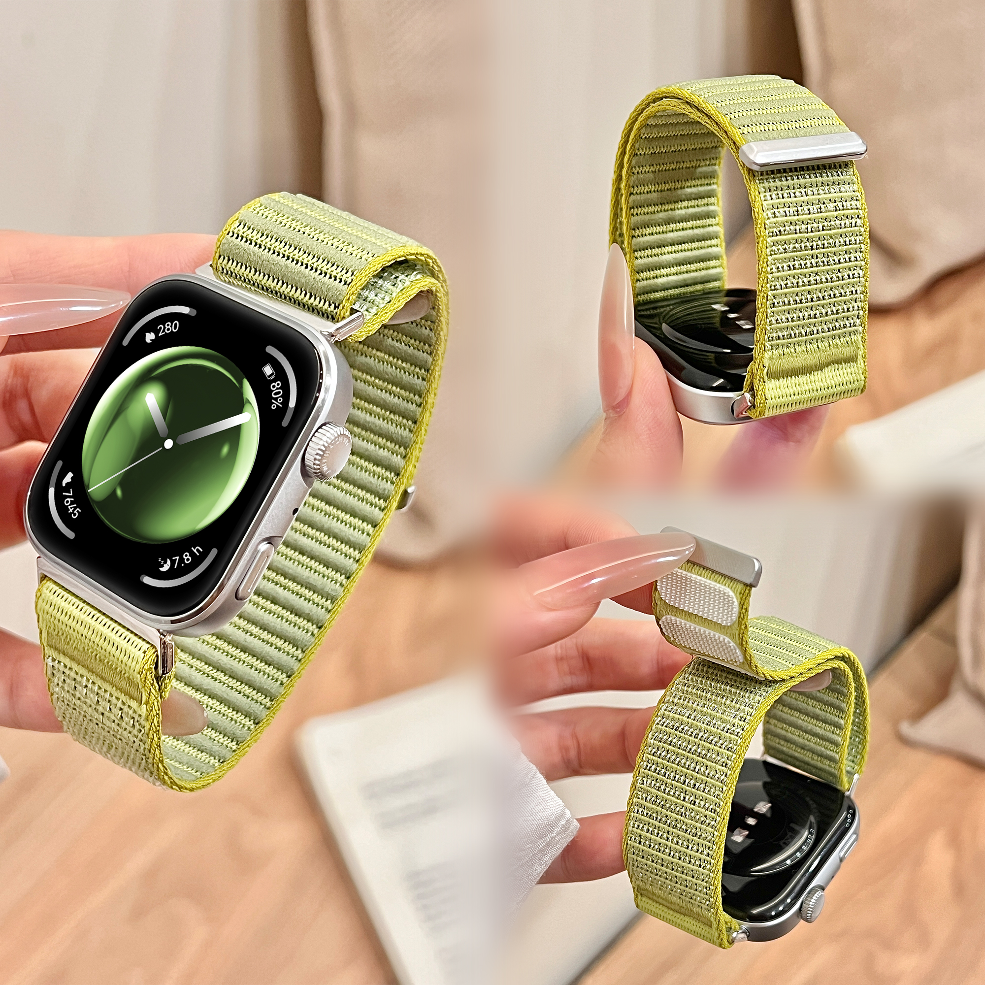 适用于华为Fit4 Pro表带watchFIT4/fit3原野山地纹精织尼龙编织金属头粒柔软透气夏季ins休闲表带