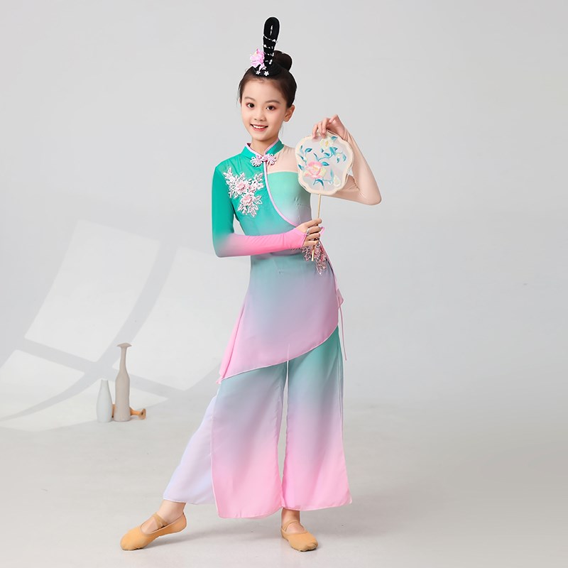 儿童古典舞胶州秧歌舞蹈服女童桃李杯艺考剧目扇子舞伞舞表演出服