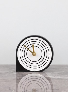 现代简约创意时钟摆件桌面座钟 样板房家居客厅玄关书房 软装饰品