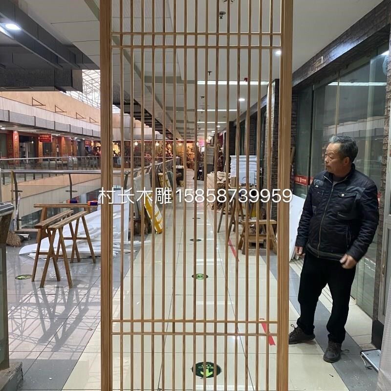 速发木雕隔断花格实木新中式镂空雕花仿古门窗P屏风遮挡玄关吊顶