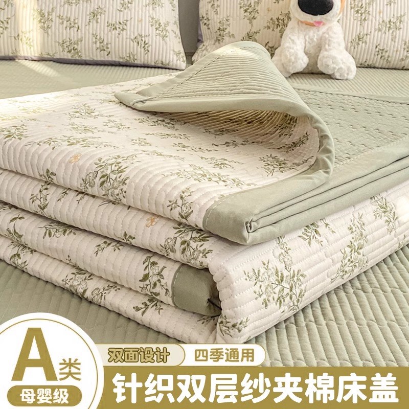 A类双层纱夹棉床盖单件榻榻米防滑床单人2025新款四季通用炕盖垫3