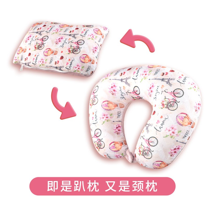 2in1二合一两用U型枕可以变形多功能U型颈枕厂家定制定制Zlogo印