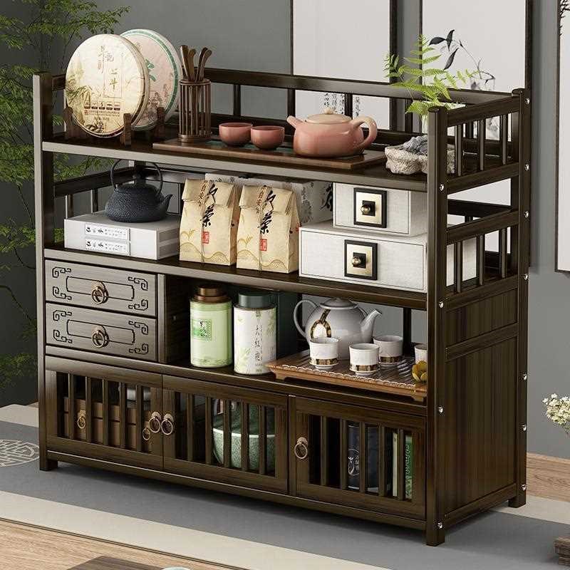 桌面茶具架小型博古架实木中式茶C桌上收纳置物架茶台摆件茶叶架