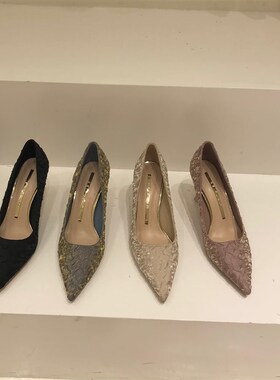 小众高跟宴会单鞋女鞋子2023年B春季尖头黑色通勤法式气质浅口瓢