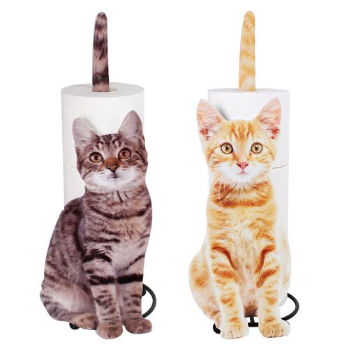 小猫卷纸摆件 家居餐巾纸u架卫生间纸巾架铁艺工艺品 摆件式置物