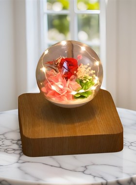 送闺蜜女生朋友情人节生日礼物磁悬浮可旋转小夜灯台灯浪漫高级感