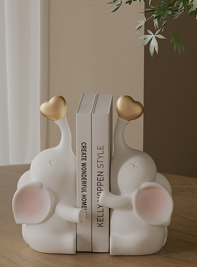 高级感大象书挡摆件创意书架软装现代简约新居客厅酒柜书房装饰品