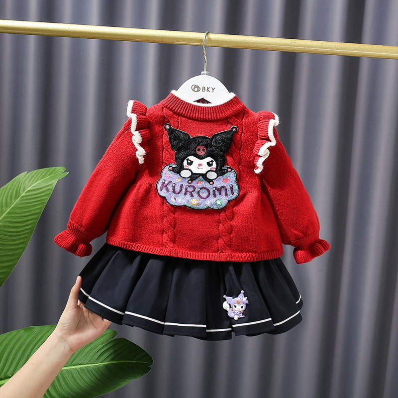 女童洋派公主裙2023秋冬新款童装中小童女宝宝洋装长袖裙子童裙