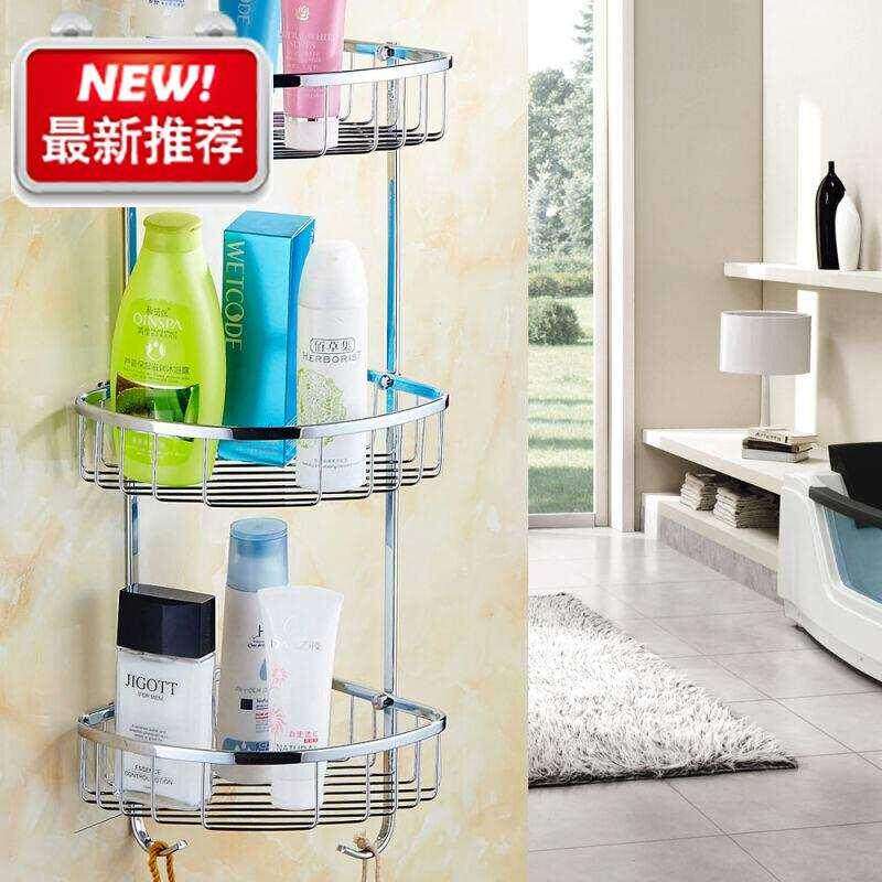 卫浴置物架 卫生间304不锈钢三角篮三层 壁挂三角架浴4室角架挂件