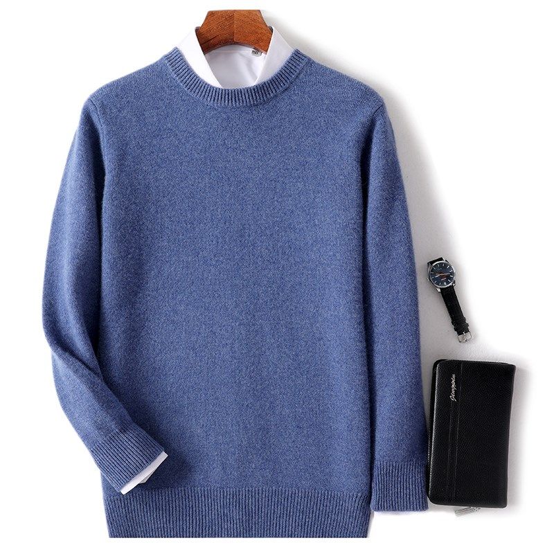 秋冬纯羊绒衫男圆领加厚纯色针织长袖毛衣宽松大码休闲打底羊毛衫,男装,羊绒套衫,淘宝优惠券,粉丝福利购,淘宝优惠卷