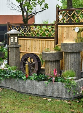 日式流水庭院景观喷泉摆件阳台鱼池假山造景禅意花园水池装饰