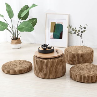 全棉手工编织蒲团禅m意打坐垫针织垫榻榻米垫子瑜伽盘腿垫茶室坐