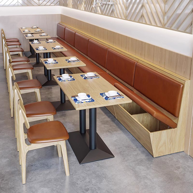 卡座沙发主题餐厅饭店烧烤火锅咖啡厅奶茶店桌椅R定制储物实木组