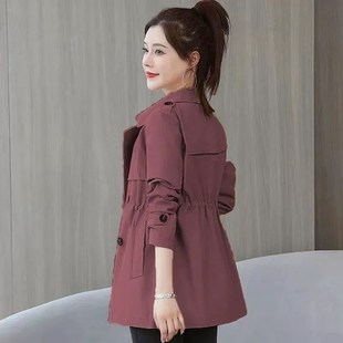 女士外套 腰带气质显瘦小个子春秋季 有里布2024年新款 风衣女短中款