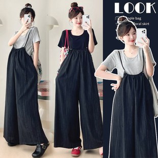 孕妇装秋装怀孕裤子秋季外穿背带裤宽松大码显瘦吊带裙春秋孕妇裙