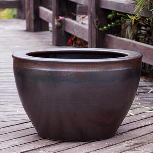 景德镇陶瓷大水缸养鱼缸仿古老缸荷花睡莲花盆风水古法客厅招财缸