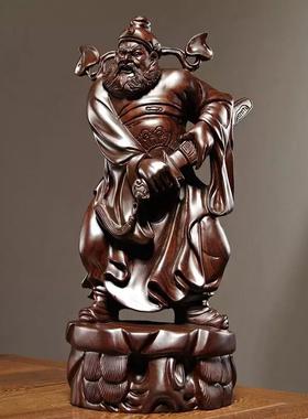 花梨木雕钟馗像摆件福神钟馗雕像实木质家居客厅店铺装饰品工艺品