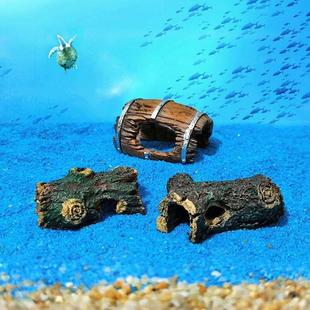 迷你躲避屋小鱼枯木桩空心木桶洞穴鱼缸水族盆景装饰造景diy摆件