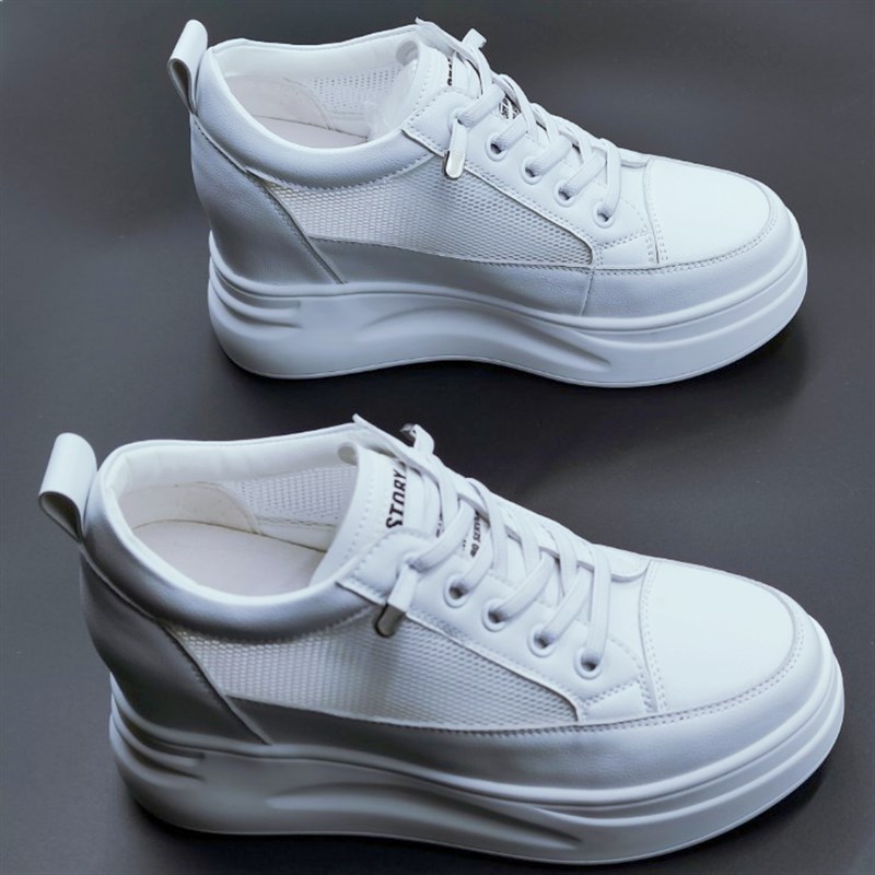 内增高女鞋增高8cm今年夏v天流行爆款网面透气鞋子休闲运动小白鞋