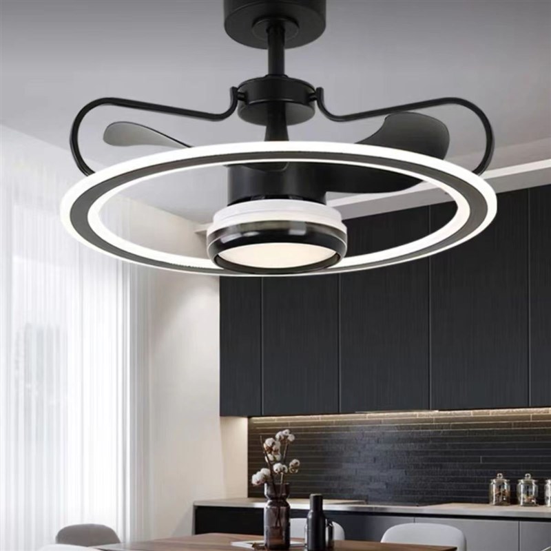 北欧创意餐厅风扇灯大风力卧室书房吊扇灯2024新款一体电风扇吊灯