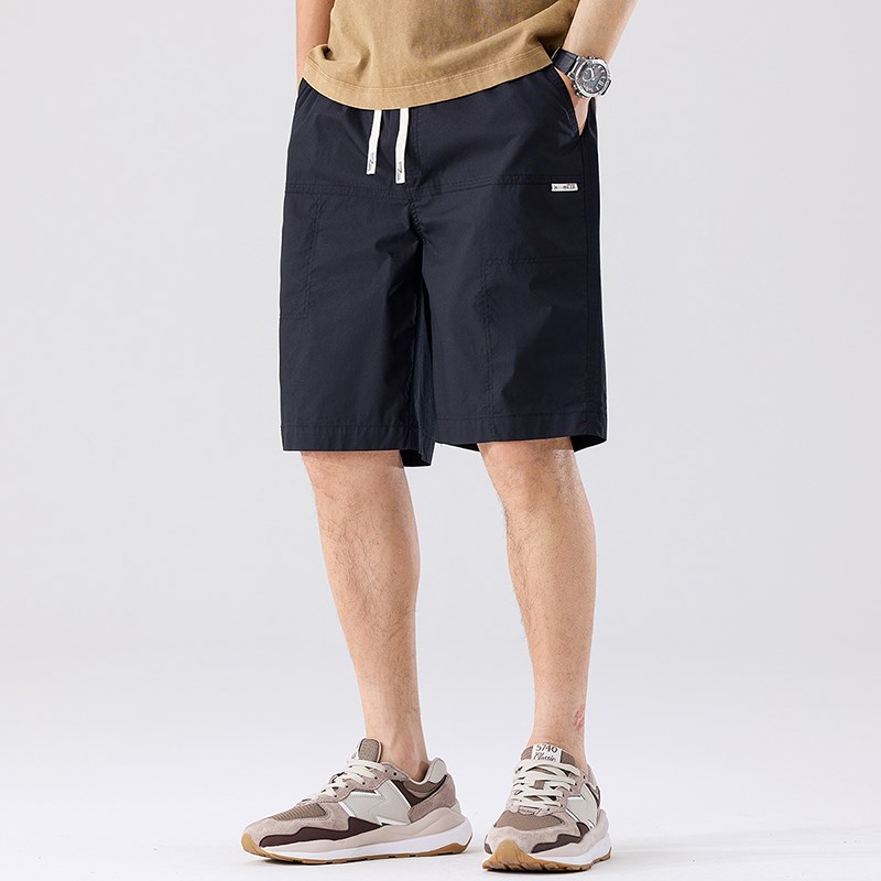 夏季薄款松紧腰大码休闲短裤男加肥加大宽松弹力五分裤运动中裤