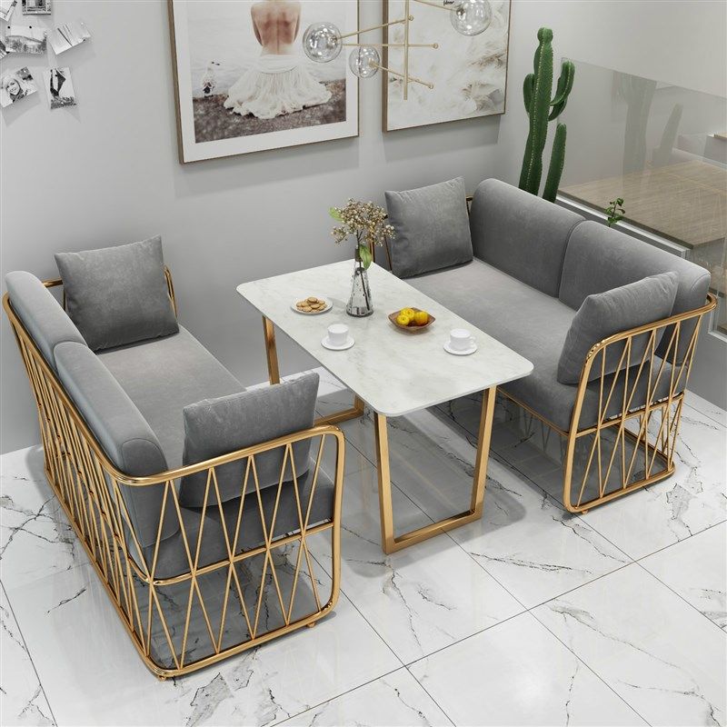 现代简约咖啡厅沙发甜品奶茶店桌椅组合双人沙发休闲洽谈办公沙发,住宅家具,铁艺沙发,淘宝优惠券,粉丝福利购,淘宝优惠卷