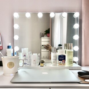 壁挂台式led化妆镜灯泡智能专业桌面梳妆镜家Q用梳妆台带灯补光镜