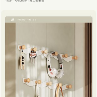 挂钩免打孔固定进门口鞋柜衣服帽创F意入户后面玄关墙壁挂衣架墙