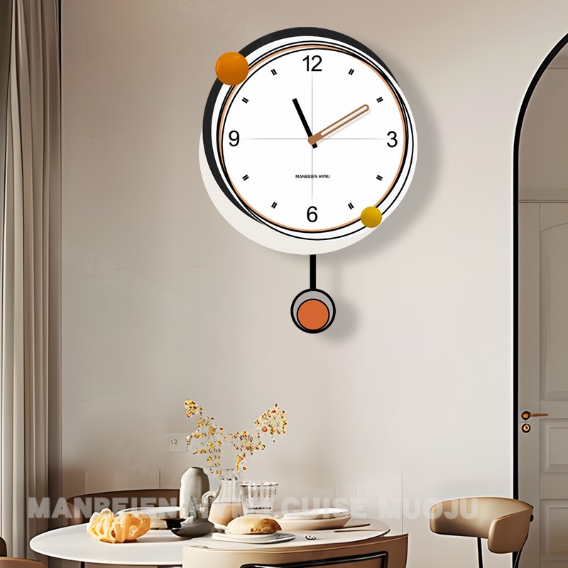 挂钟客厅2025新款现代简约静音创意钟表餐桌艺术装饰网红个性挂表