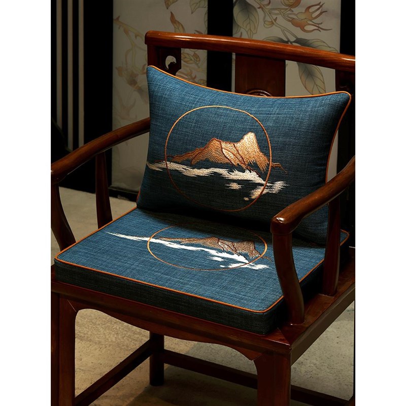 直销新中式红木椅子垫乳胶坐垫防滑实木茶桌椅垫圈椅餐椅垫太师椅