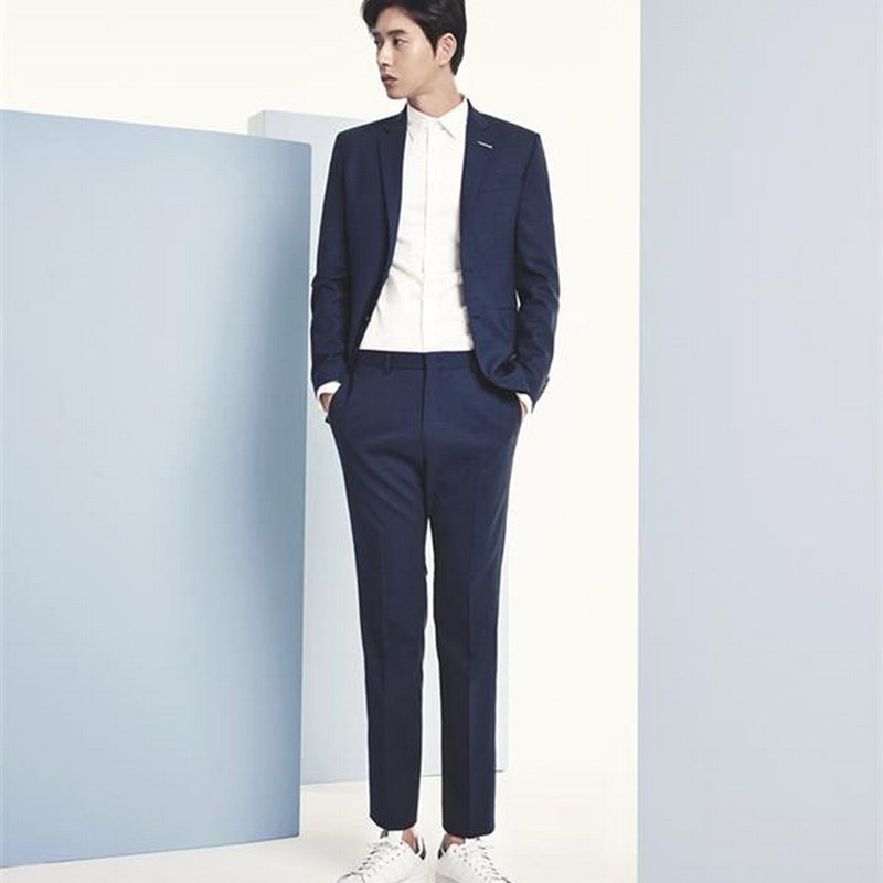 N@n0家爆款 商务男士  速干免烫贴袋西装+休闲西裤萝卜裤 套装