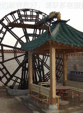 定制复钢木69017结合景观古水旋车款 大型园林电动转脚踏流水落地