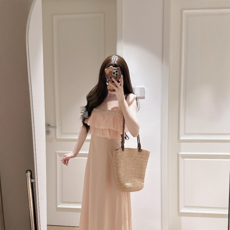 法式温柔风荷叶边连衣裙女春夏季通勤显瘦收腰显瘦A字长裙度假风,女装/女士精品,连衣裙,淘宝优惠券,粉丝福利购,淘宝优惠卷