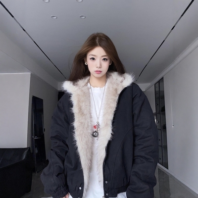 美式设计感座山雕冬季短款棉衣