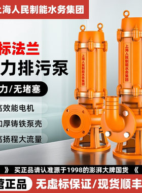 上海人民污水泵380V三相排污泵潜污泵国标7.5千瓦2.2KW3KW潜水泵