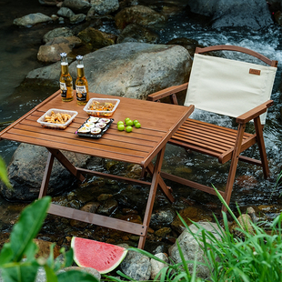 户外庭院露营折叠桌便携餐桌家用客厅阳台小桌子茶桌休闲桌椅组合