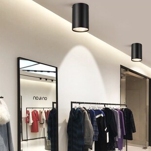 led射灯明装筒灯防眩目全光谱长筒吊线聚光射灯免开孔客厅吸顶灯