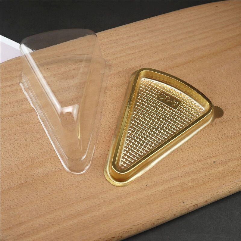 三角形蛋糕盒6寸8寸千层慕斯切件8片塑料盒烘焙西点法式乳酪盒