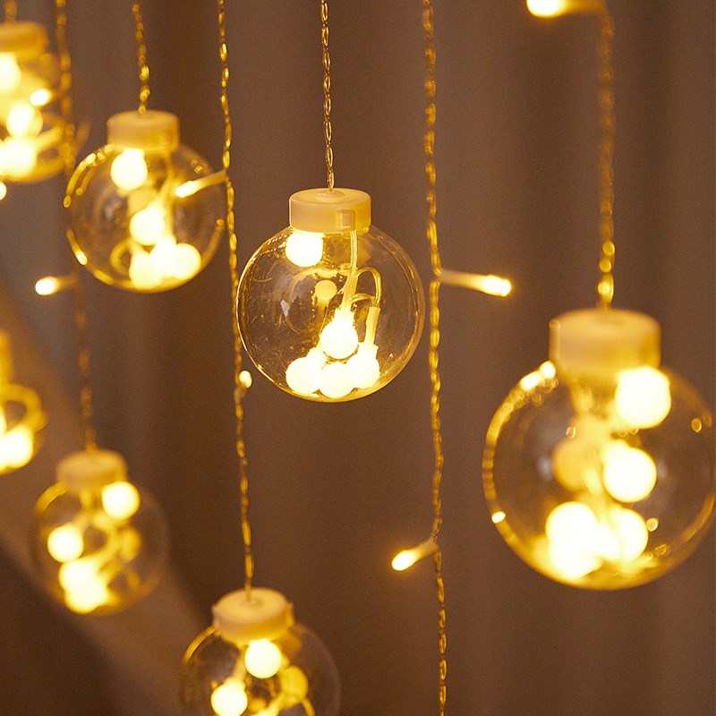 led彩灯串灯满天星星灯装饰灯室内房间卧室氛围灯网红灯圆球挂灯